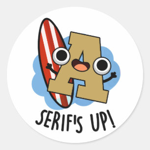 Sticker Rond Serif Up Funky Font Type Pun