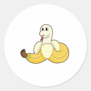 Sticker Rond Serpent avec banane