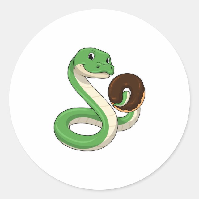 Sticker Rond Serpent avec beigne (Devant)