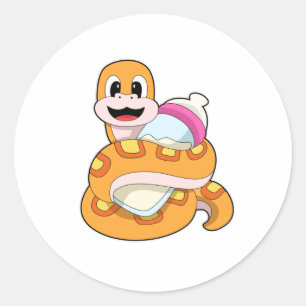 Sticker Rond Serpent avec bouteille Baby
