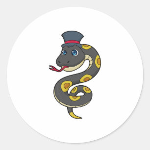 Sticker Rond Serpent avec Casquette