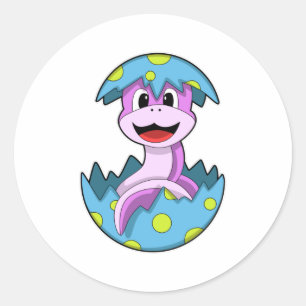 Sticker Rond Serpent avec coquille d'oeuf