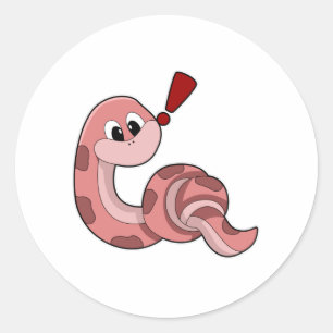 Sticker Rond Serpent avec des rideaux rouges