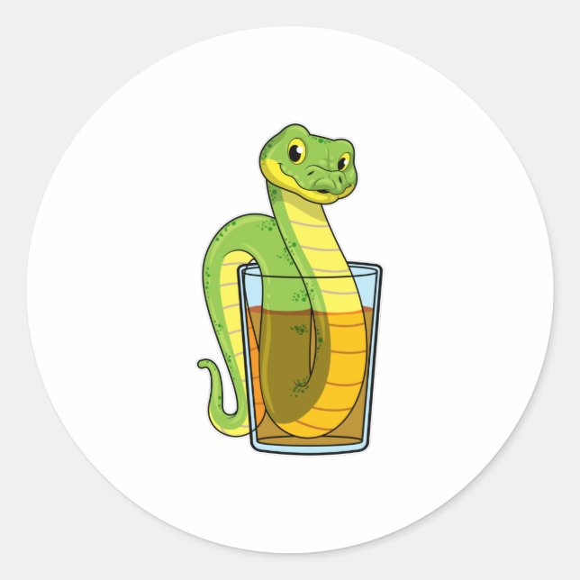 Sticker Rond Serpent avec jus (Devant)