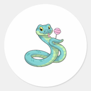 Sticker Rond Serpent avec Lollipop