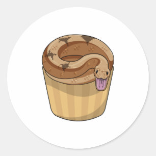 Sticker Rond Serpent avec muffin