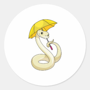 Sticker Rond Serpent avec parapluie