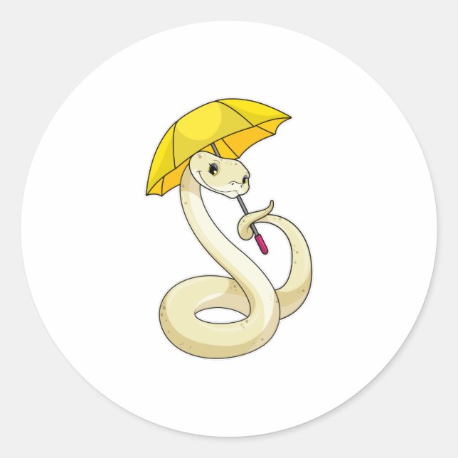 Sticker Rond Serpent avec parapluie (Devant)