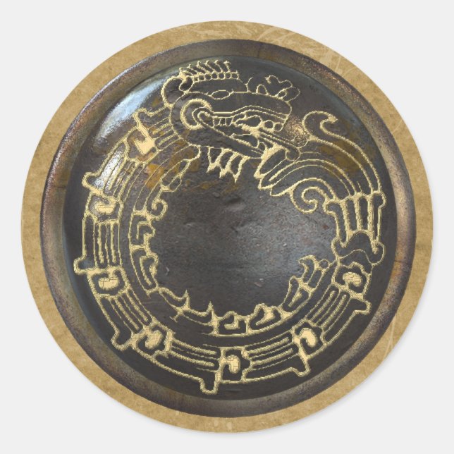 Sticker Rond Serpent aztèque (Devant)