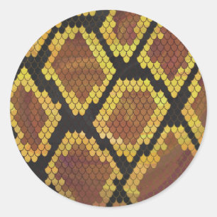 Sticker Rond Serpent Brown et impression or