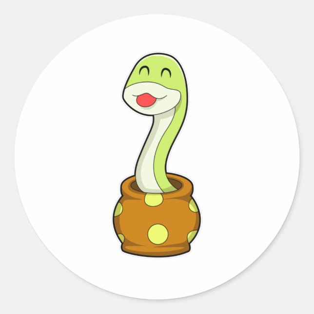 Sticker Rond Serpent dans Jar (Devant)