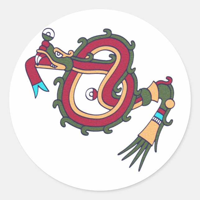 Sticker Rond Serpent Mixtec (Devant)