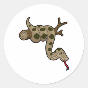 Sticker Rond Serpent sur branche