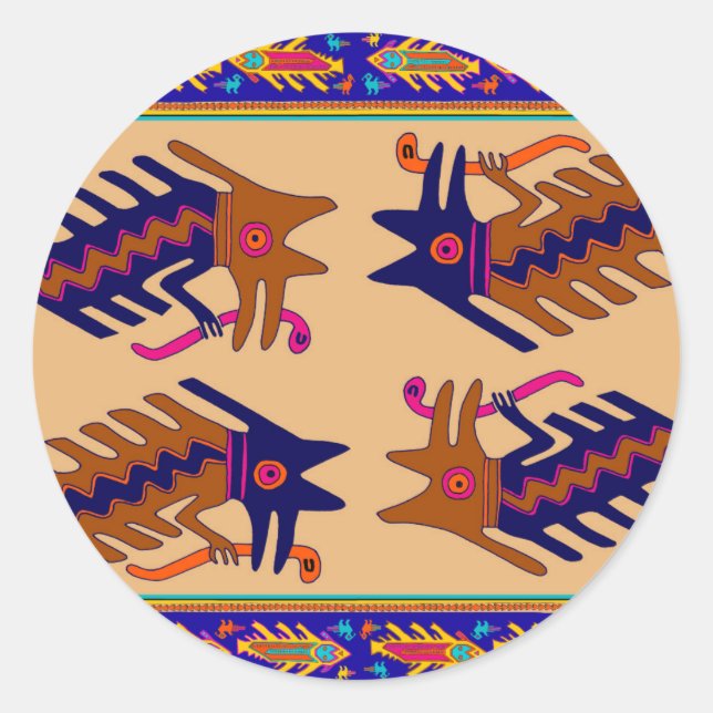 Sticker Rond Serpent tribal inca (Devant)