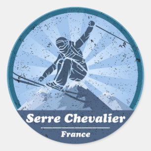 Sticker Rond Serre Chevalier Station de ski - Skieur