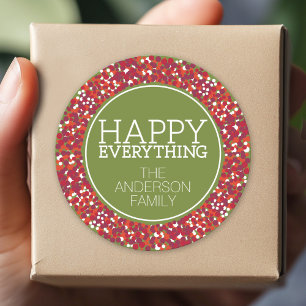 Sticker Rond Serre de Berry de vacances avec Happy Everything