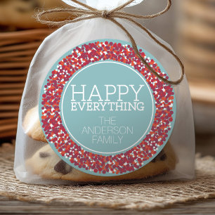 Sticker Rond Serre de Berry de vacances avec Happy Everything