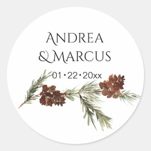 Sticker Rond Serre de mariage hivernal Pinery