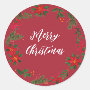 Sticker Rond Serre de Noël personnalisée Joyeux Noël