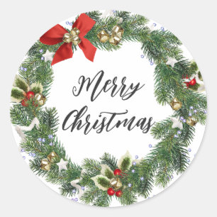 Sticker Rond Serre de Noël personnalisée Joyeux Noël