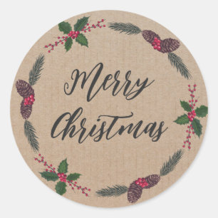 Sticker Rond Serre de Noël personnalisée Joyeux Noël