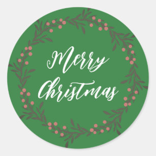 Sticker Rond Serre de Noël personnalisée Joyeux Noël