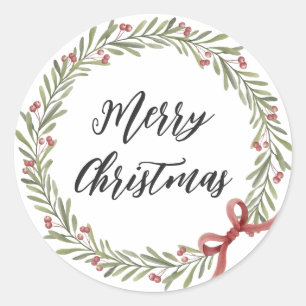 Sticker Rond Serre de Noël personnalisée Joyeux Noël Cla