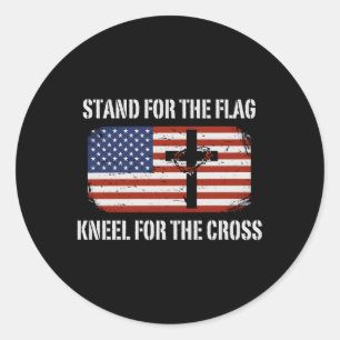 Sticker Rond Serrer Pour Le Pignon Drapeau Pour La Croix
