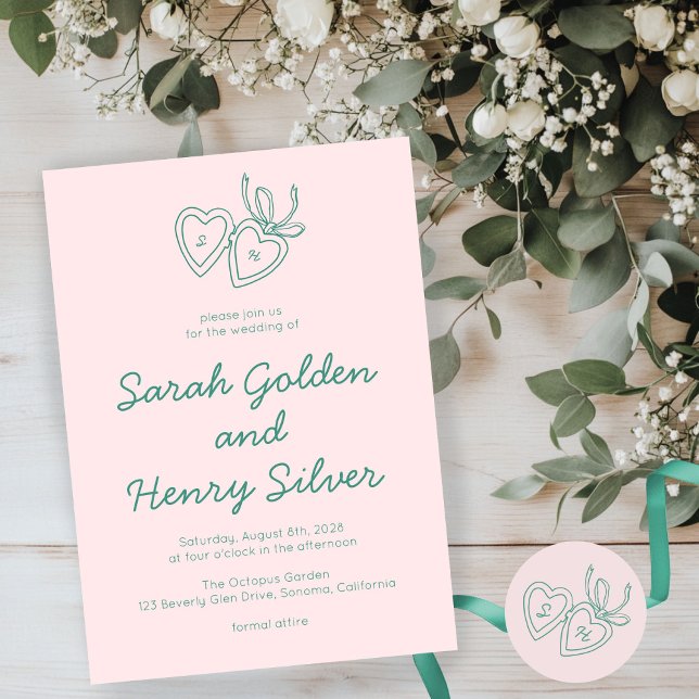 Sticker Rond Serrure de coeur Whimsical Doodle Croquis moderne  (Whimsical Heart Locket Doodle Sketch Modern CUSTOM Classic Round Sticker
)