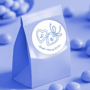 Sticker Rond Serrure de coeur Whimsical Doodle Croquis moderne 