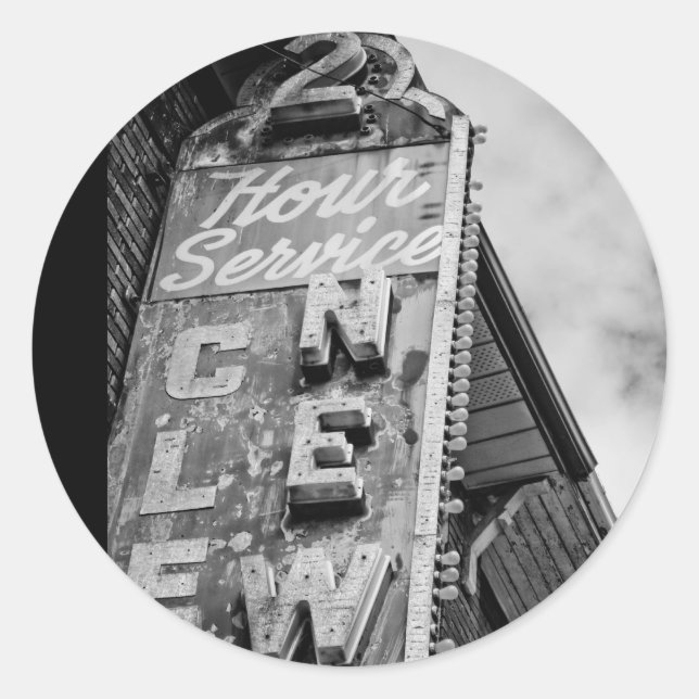 Sticker Rond service 2 heures (Devant)