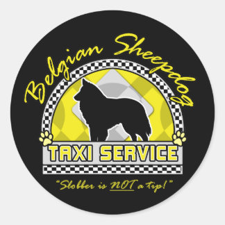 Sticker Rond Service belge de taxi Sheepdog