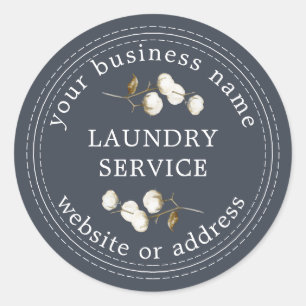 Sticker Rond Service de blanchisserie moderne vintage Nom d'ent