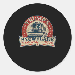Sticker Rond Service de déneigement de flocon de Trump Drôle Do