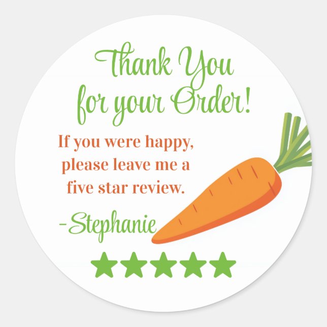 Sticker Rond Service de livraison de courses Merci Commentaires (Devant)