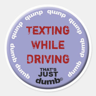 Sticker Rond Service de mini-messages tout en conduisant