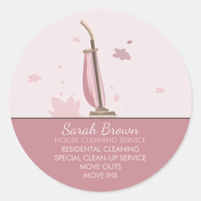 Sticker Rond Service de nettoyage Vacuum Pro (Devant)