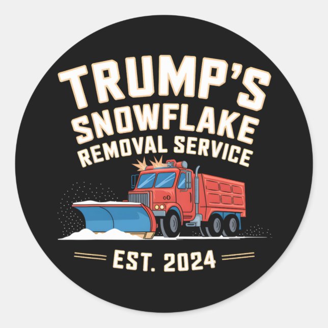 Sticker Rond Service de suppression des flocs de neige de Noël  (Devant)