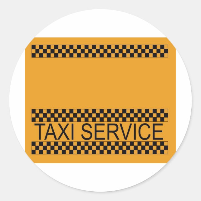 Sticker Rond Service de taxi avec espace pour le texte (Devant)