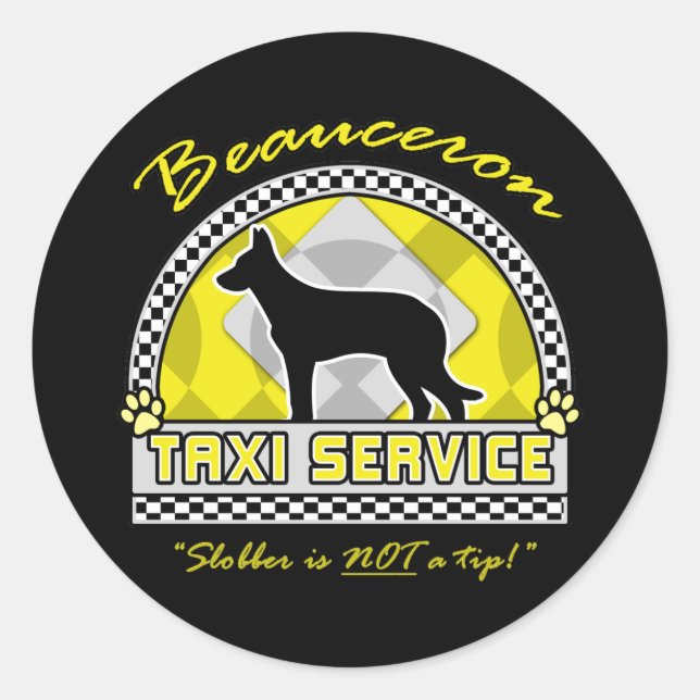 Sticker Rond Service de taxi de Beauceron (Devant)
