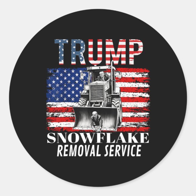 Sticker Rond Service d'enlèvement de flocon de neige drôle Dona (Devant)