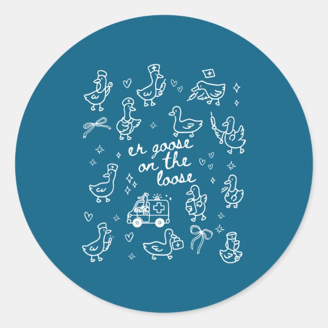 Sticker Rond Service des urgences Er Goose Loose (Devant)