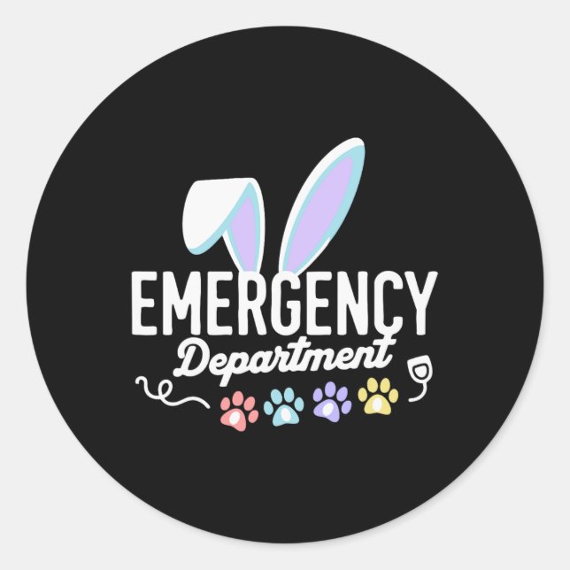 Sticker Rond Service des urgences Pâques Er Infirmière Drôle Ed (Devant)