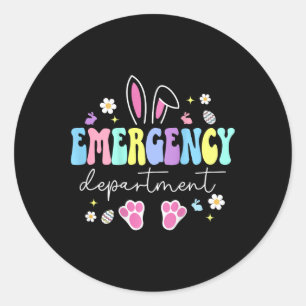Sticker Rond Service des urgences Pâques Infirmière de l'urgenc