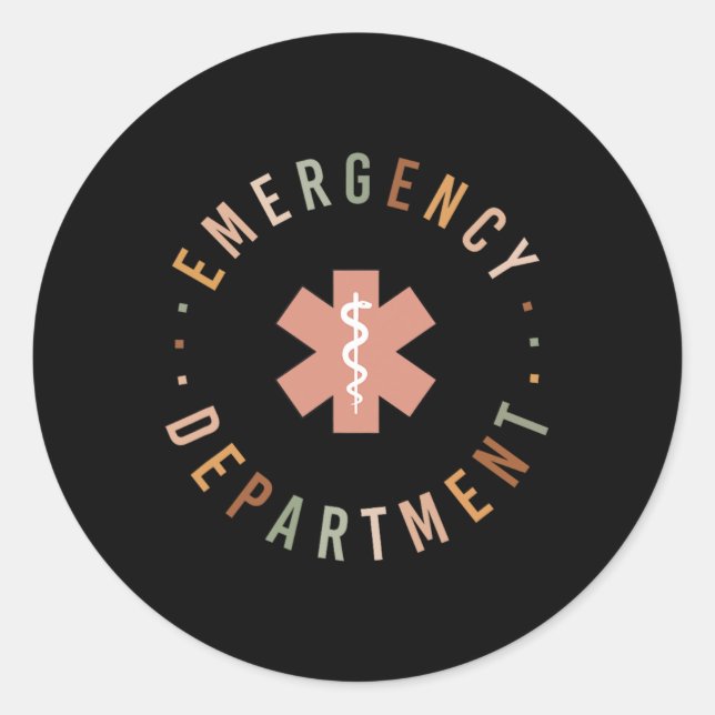 Sticker Rond Service D'Urgence Er Ed Salle D'Urgence Nurse Tr (Devant)