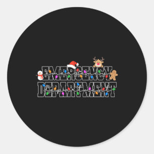 Sticker Rond Service D'Urgence Feux De Noël Er Infirmière Chr