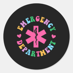 Sticker Rond Service D'Urgence Infirmière D'Urgence Infirmière