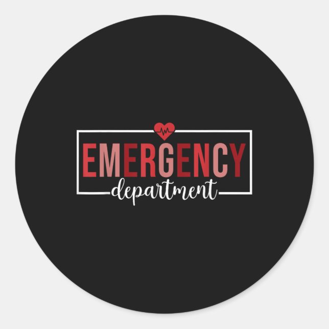 Sticker Rond Service d'urgence Valentines Salle d'urgence de jo (Devant)
