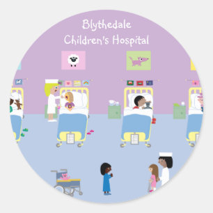 Sticker Rond Service Hôpital pour enfants personnalisable