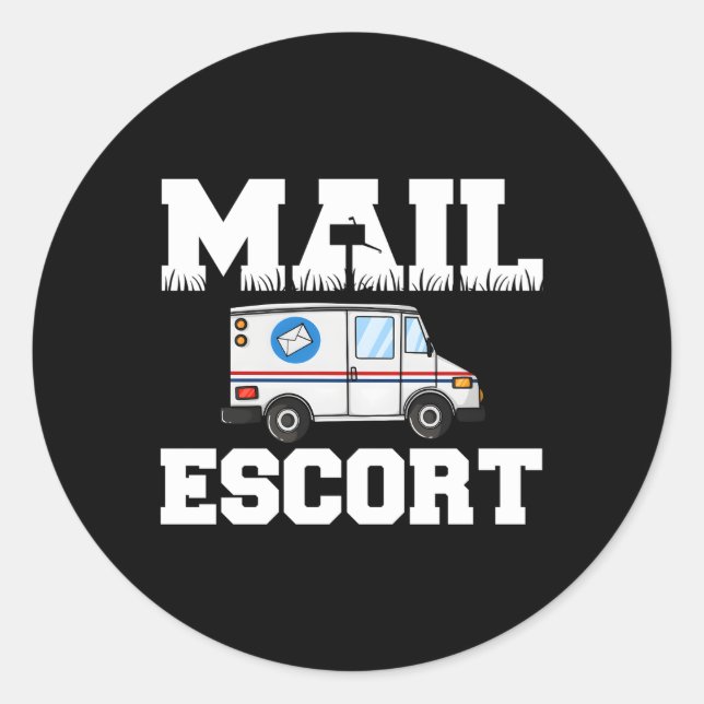 Sticker Rond Service postal Mail Us Post Worker (Devant)